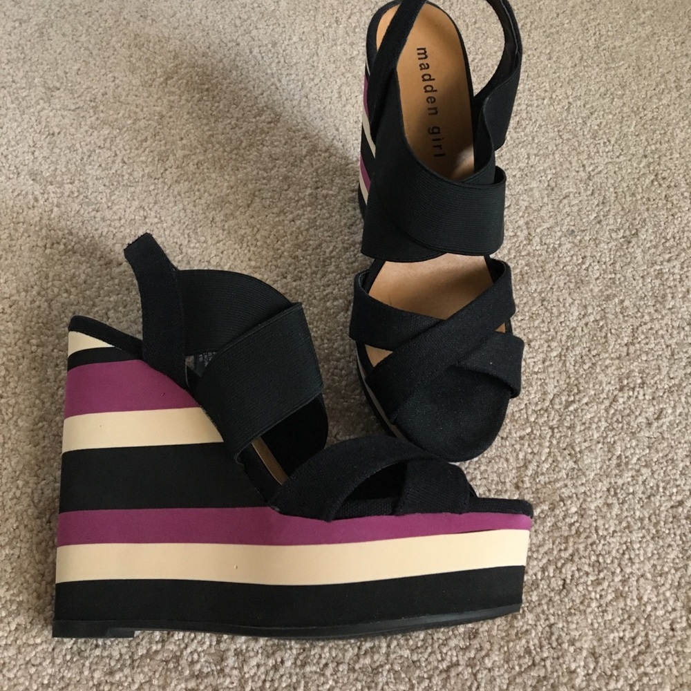 Madden Girl Cappe TriColor Strapy Wedges